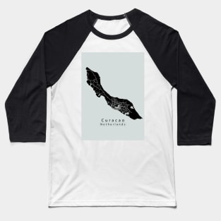 Curacao Netherlands Island Map dark Baseball T-Shirt